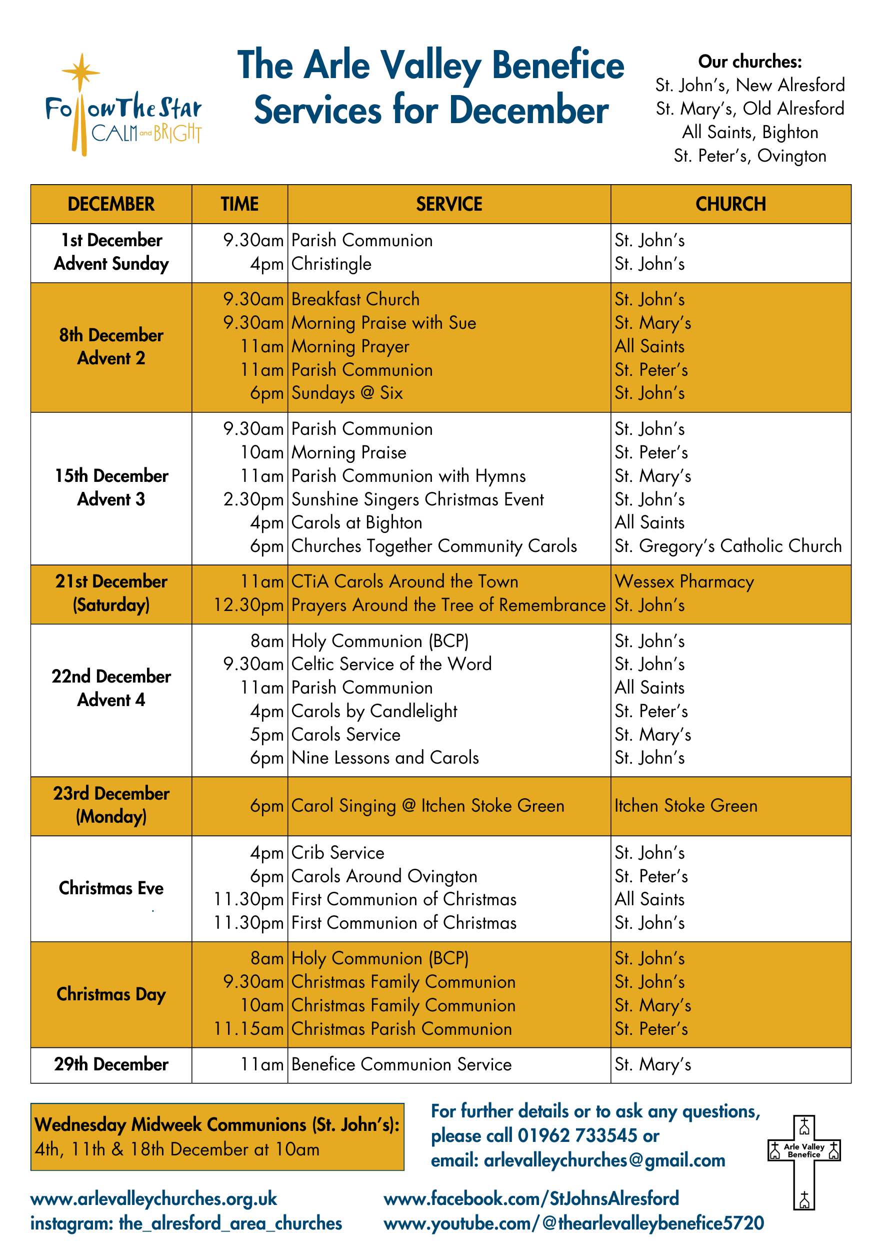 Benefice Services Christmas 24